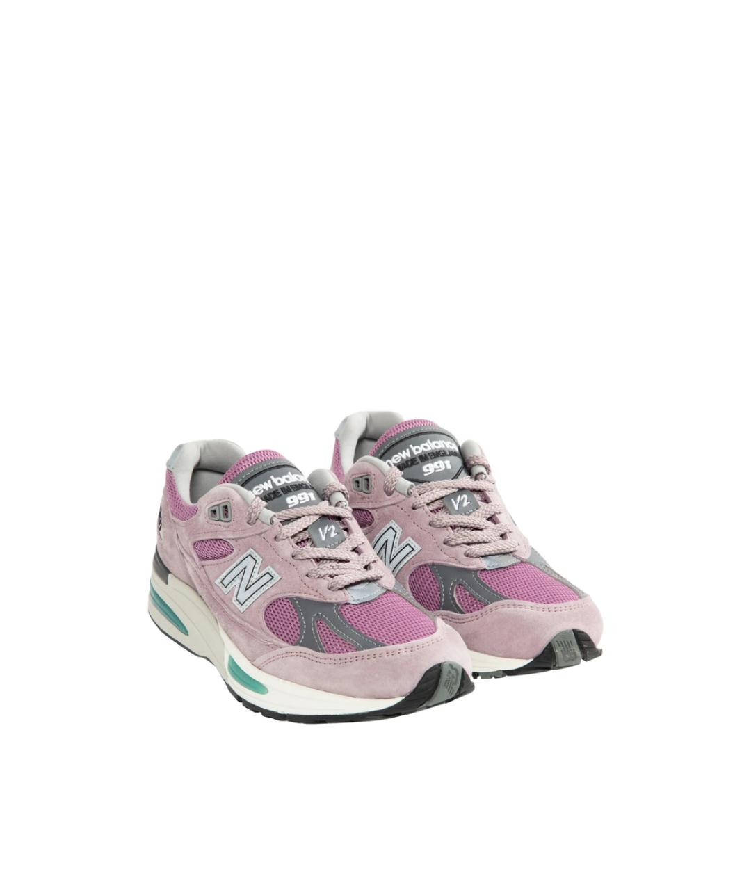 NEW BALANCE Розовые замшевые низкие кроссовки / кеды, фото 2