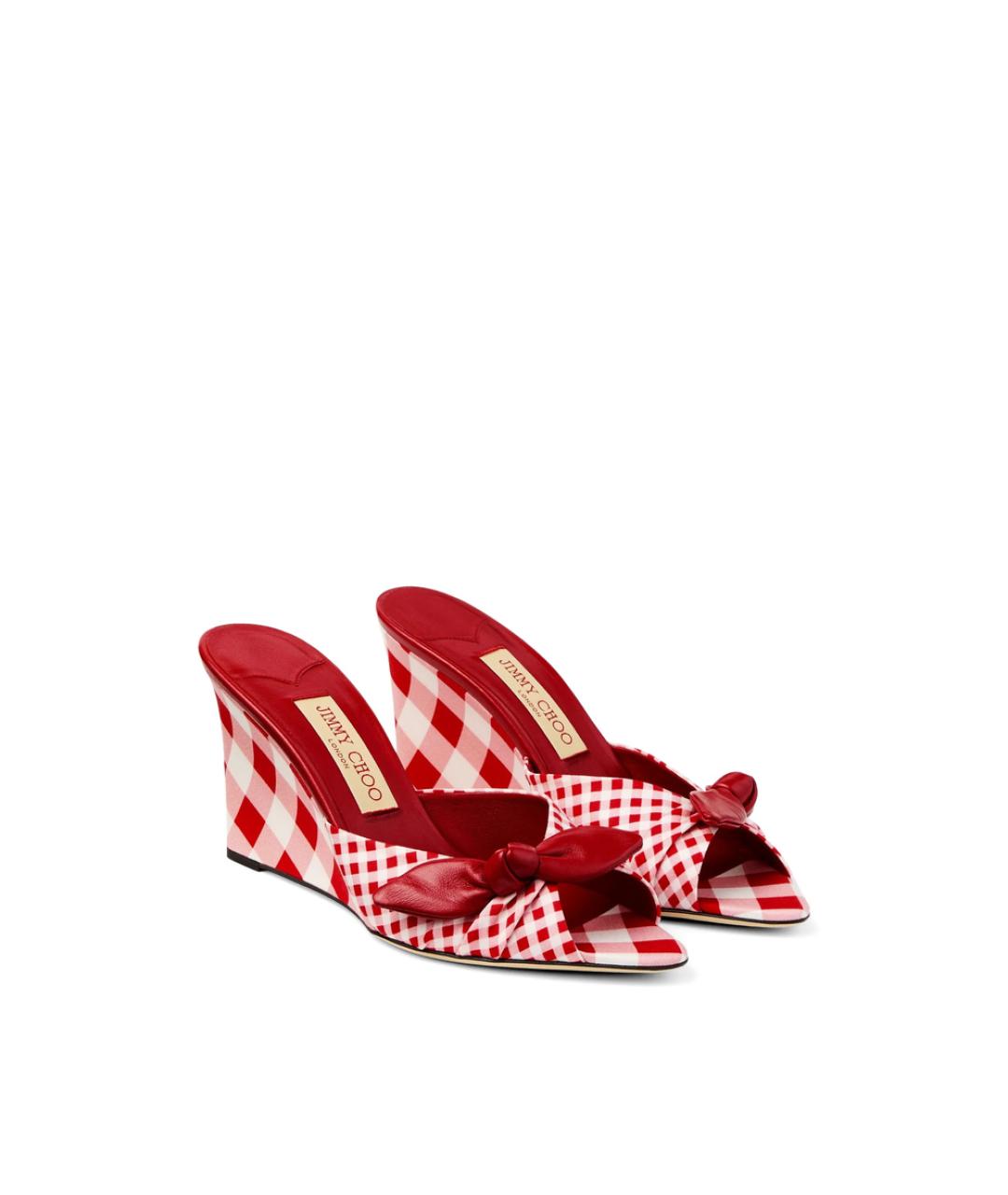 JIMMY CHOO Красные текстильные мюли, фото 2