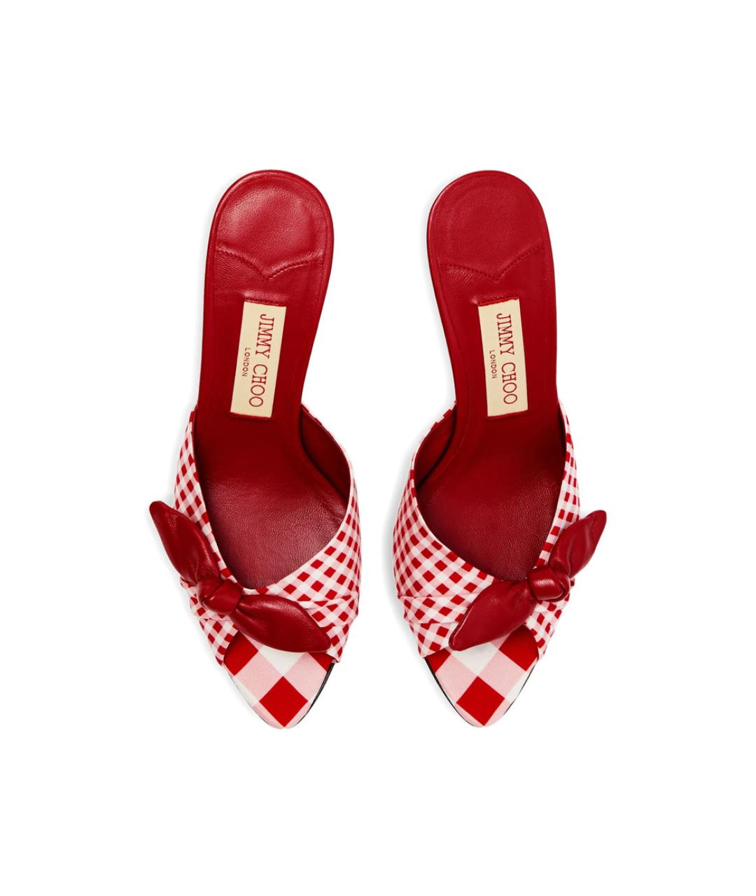 JIMMY CHOO Красные текстильные мюли, фото 3