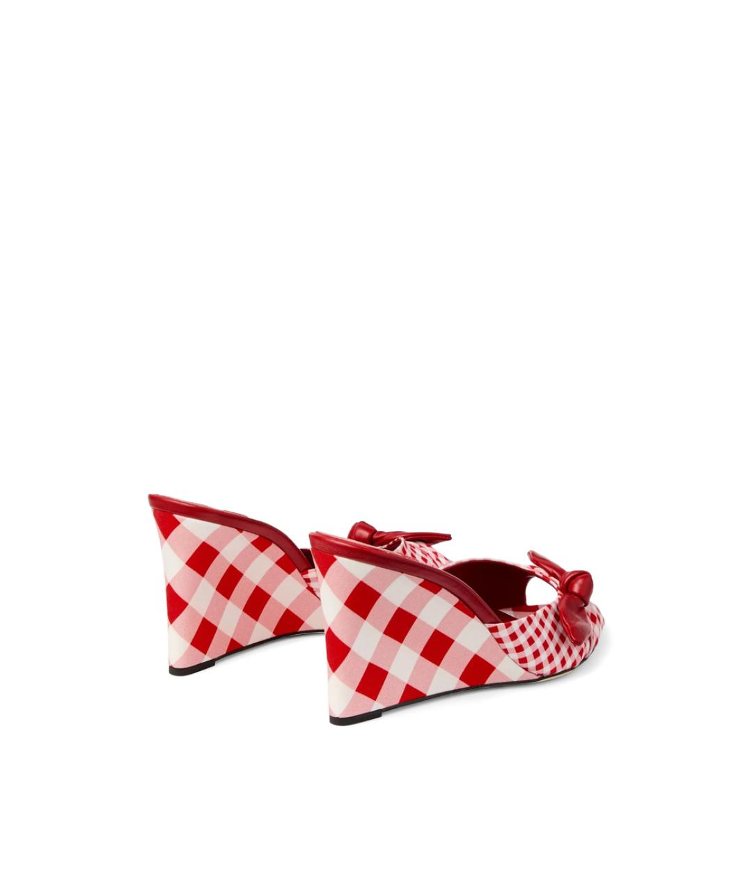 JIMMY CHOO Красные текстильные мюли, фото 4