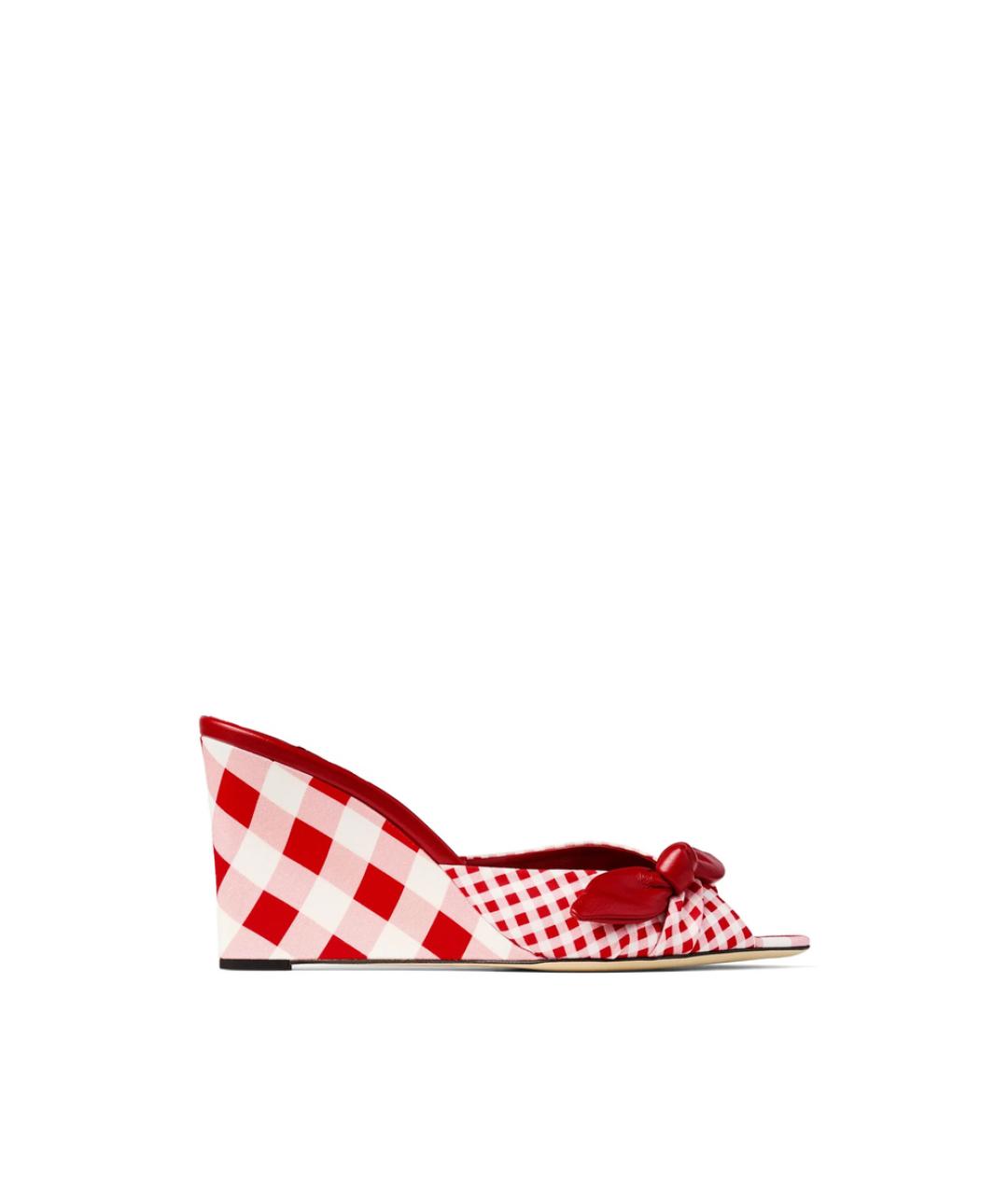 JIMMY CHOO Красные текстильные мюли, фото 1