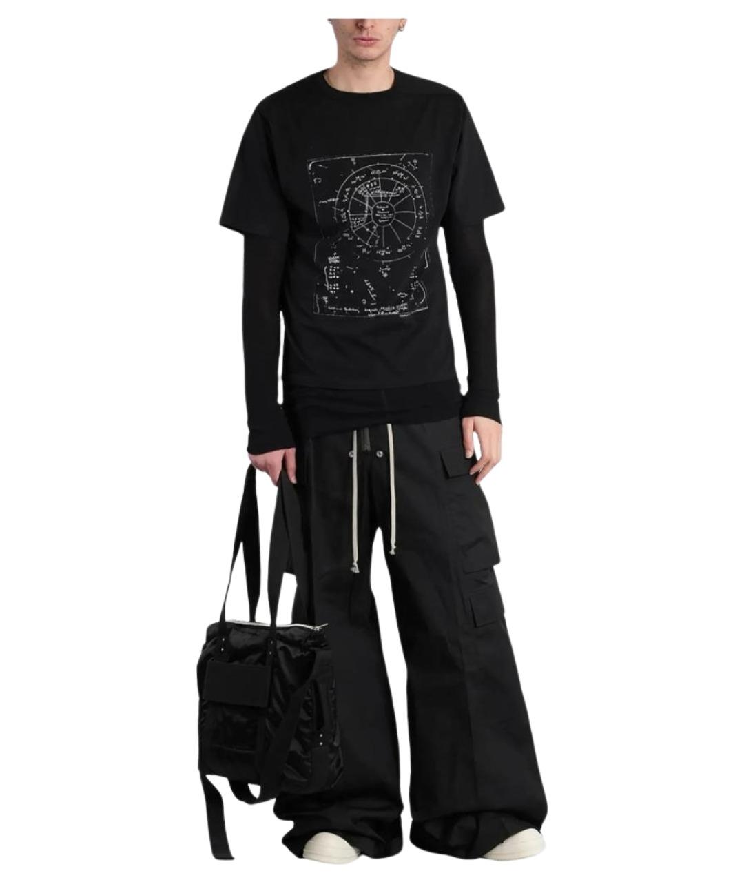 RICK OWENS Черная хлопковая футболка, фото 1