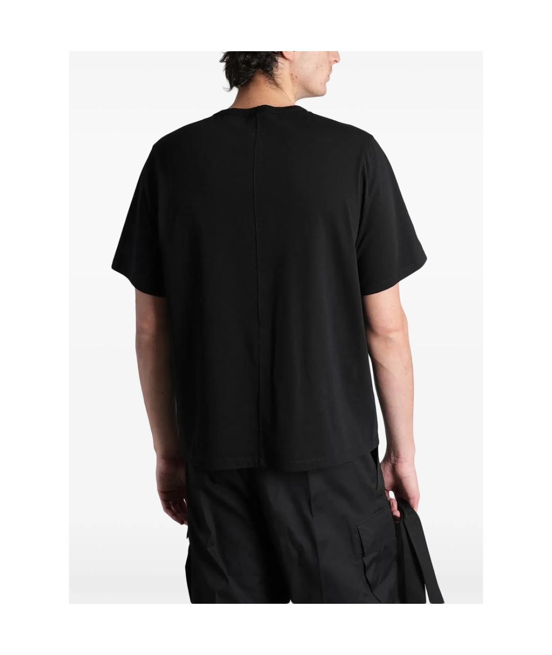 RICK OWENS Черная хлопковая футболка, фото 5