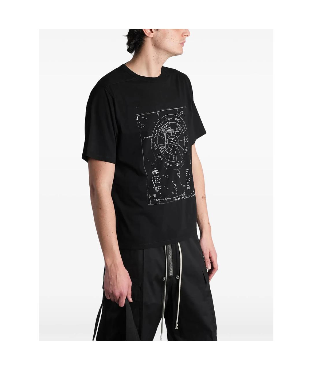 RICK OWENS Черная хлопковая футболка, фото 4