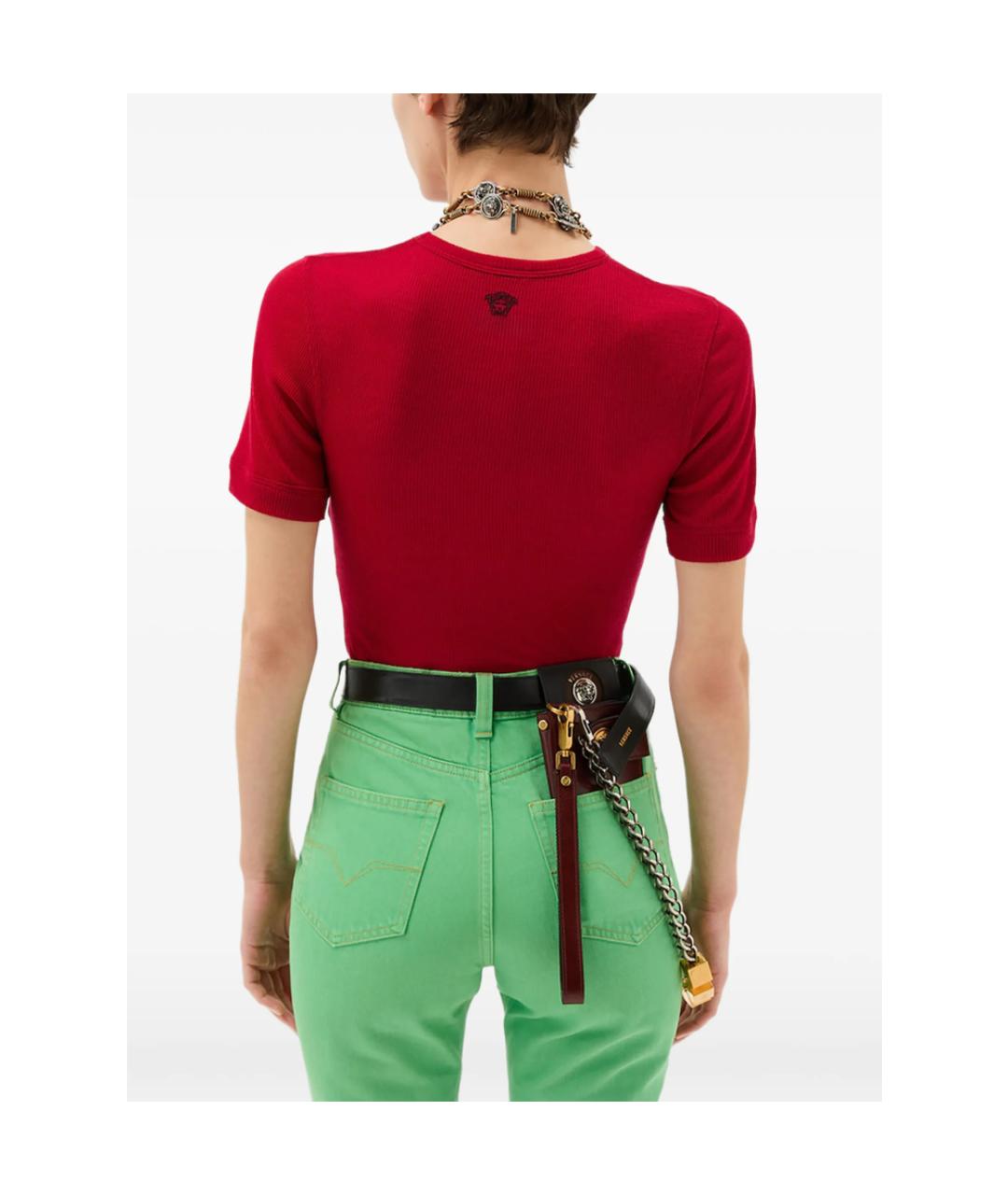 VERSACE Красная шерстяная футболка, фото 4
