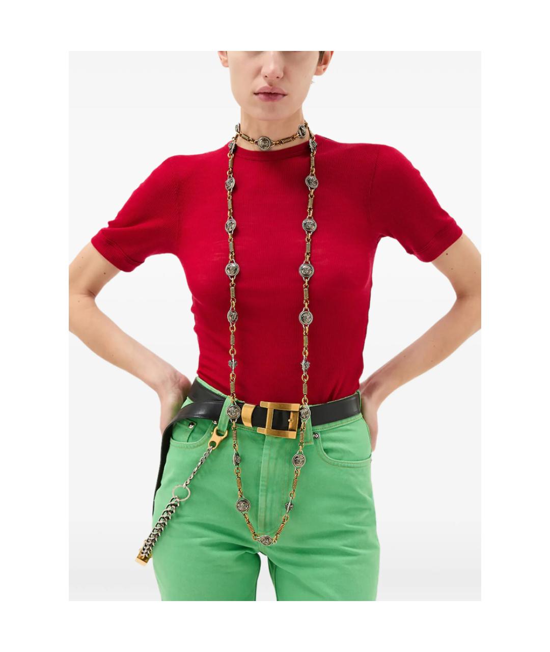 VERSACE Красная шерстяная футболка, фото 2