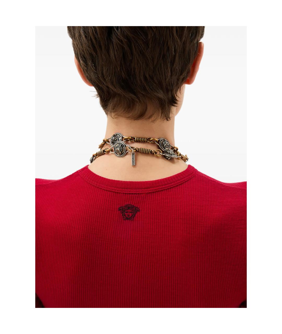 VERSACE Красная шерстяная футболка, фото 3
