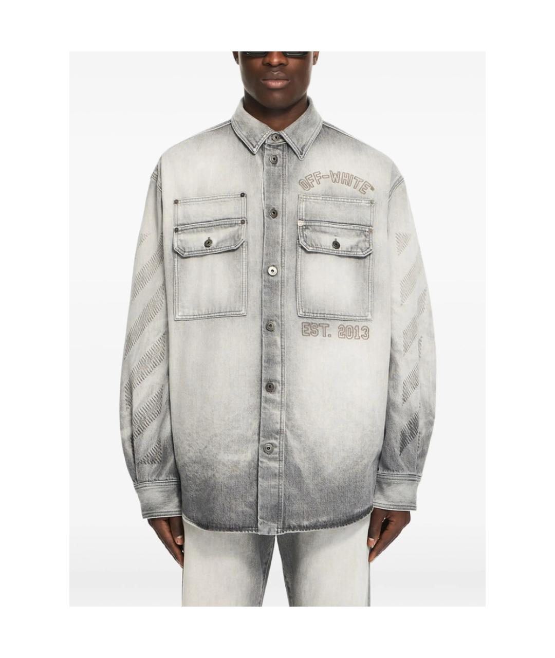 OFF-WHITE Серая хлопковая куртка, фото 1