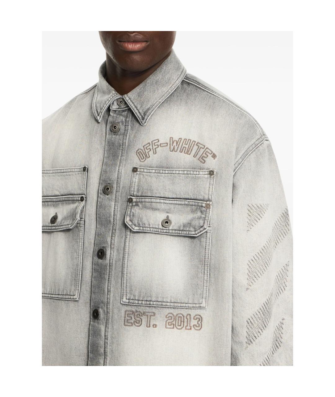 OFF-WHITE Серая хлопковая куртка, фото 2
