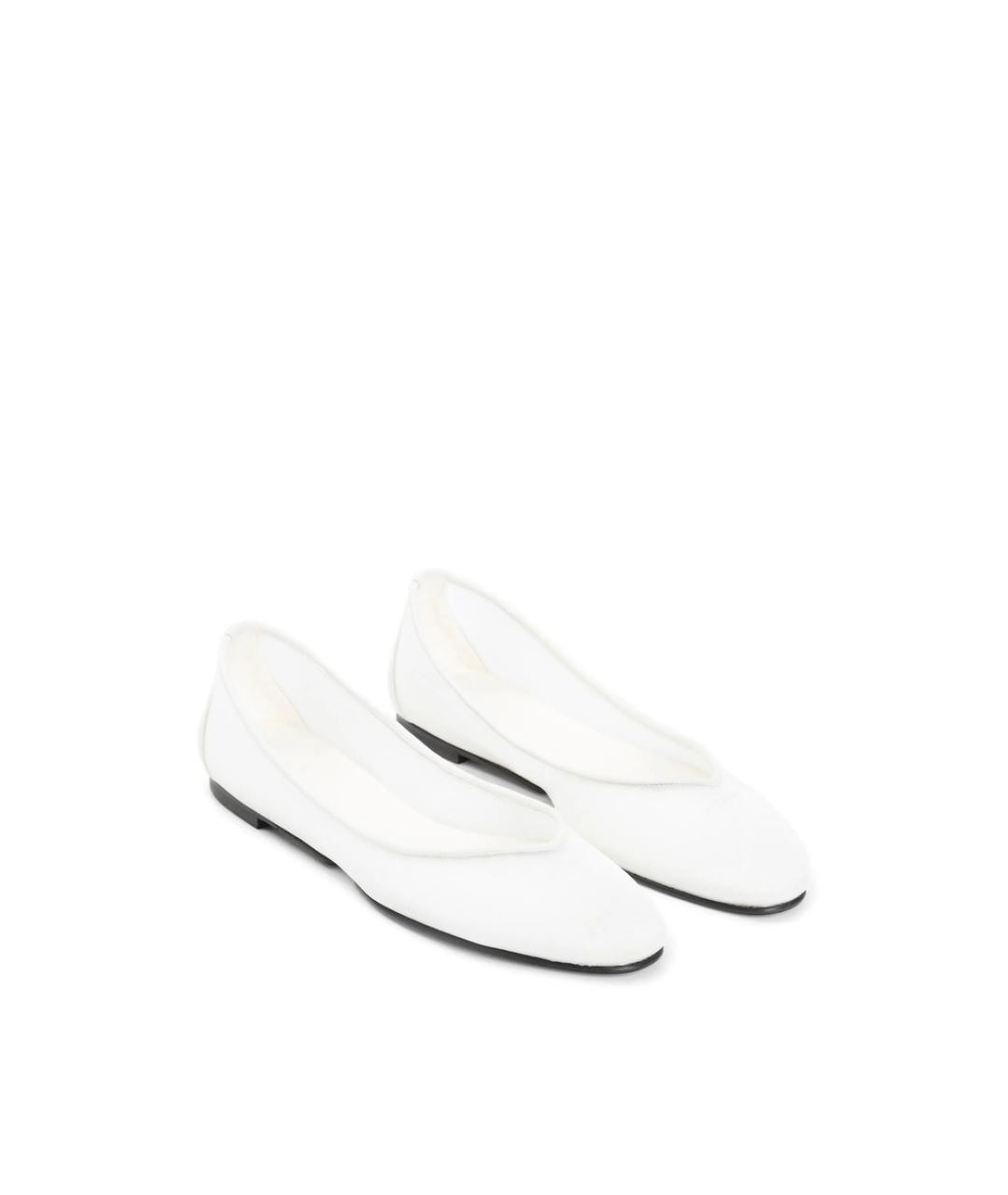 JACQUEMUS Белые кожаные балетки, фото 3