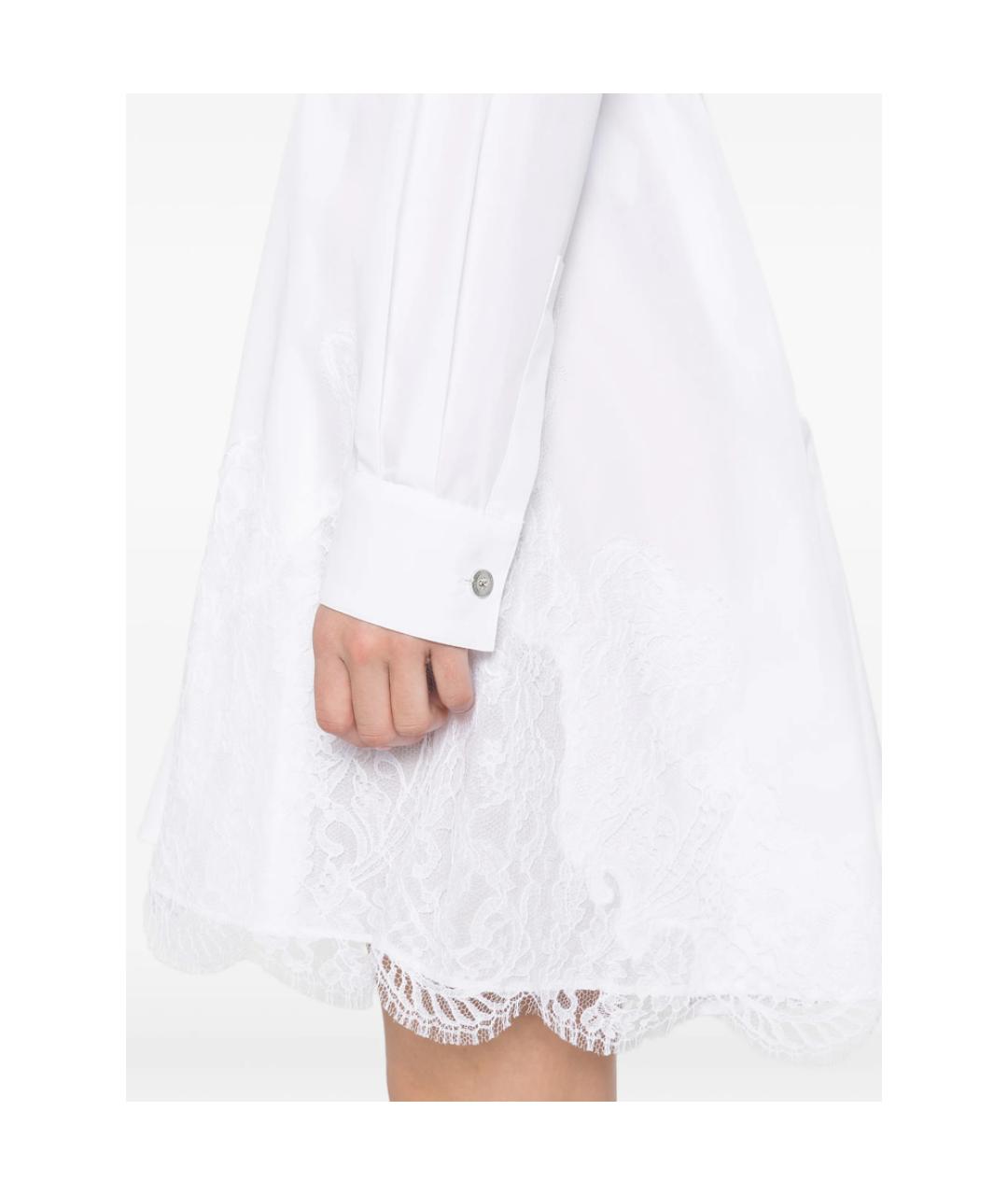 VERSACE Белое хлопковое повседневное платье, фото 5
