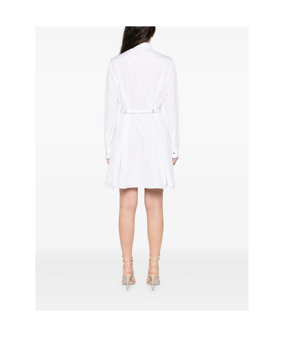VERSACE Белое хлопковое повседневное платье, фото 4