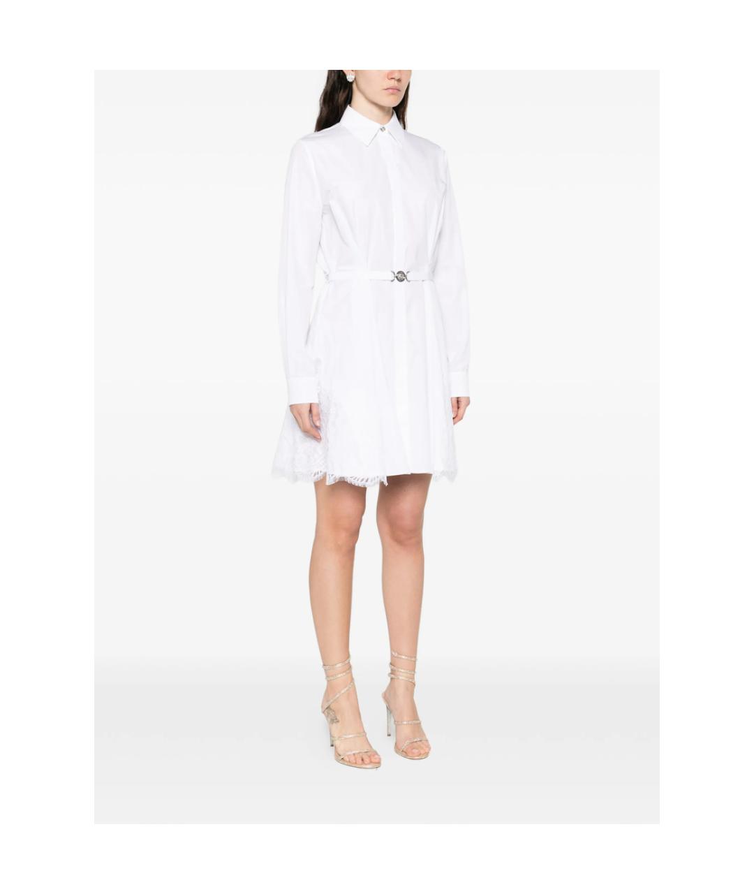 VERSACE Белое хлопковое повседневное платье, фото 2