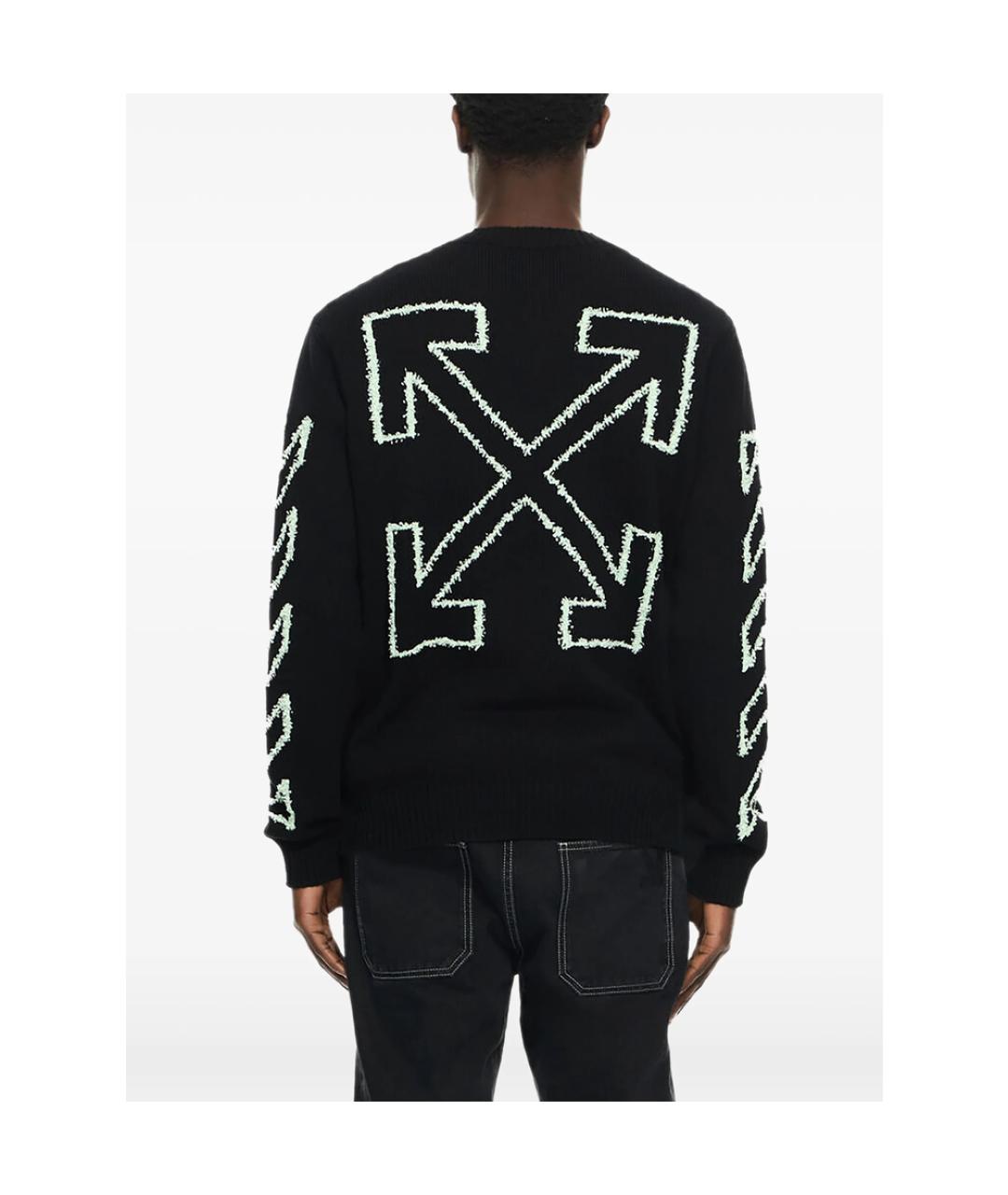 OFF-WHITE Черный хлопковый джемпер / свитер, фото 4