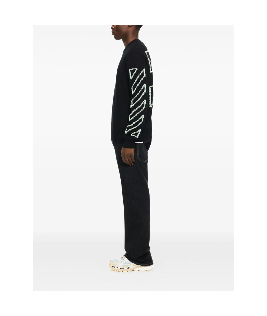 OFF-WHITE Черный хлопковый джемпер / свитер, фото 2