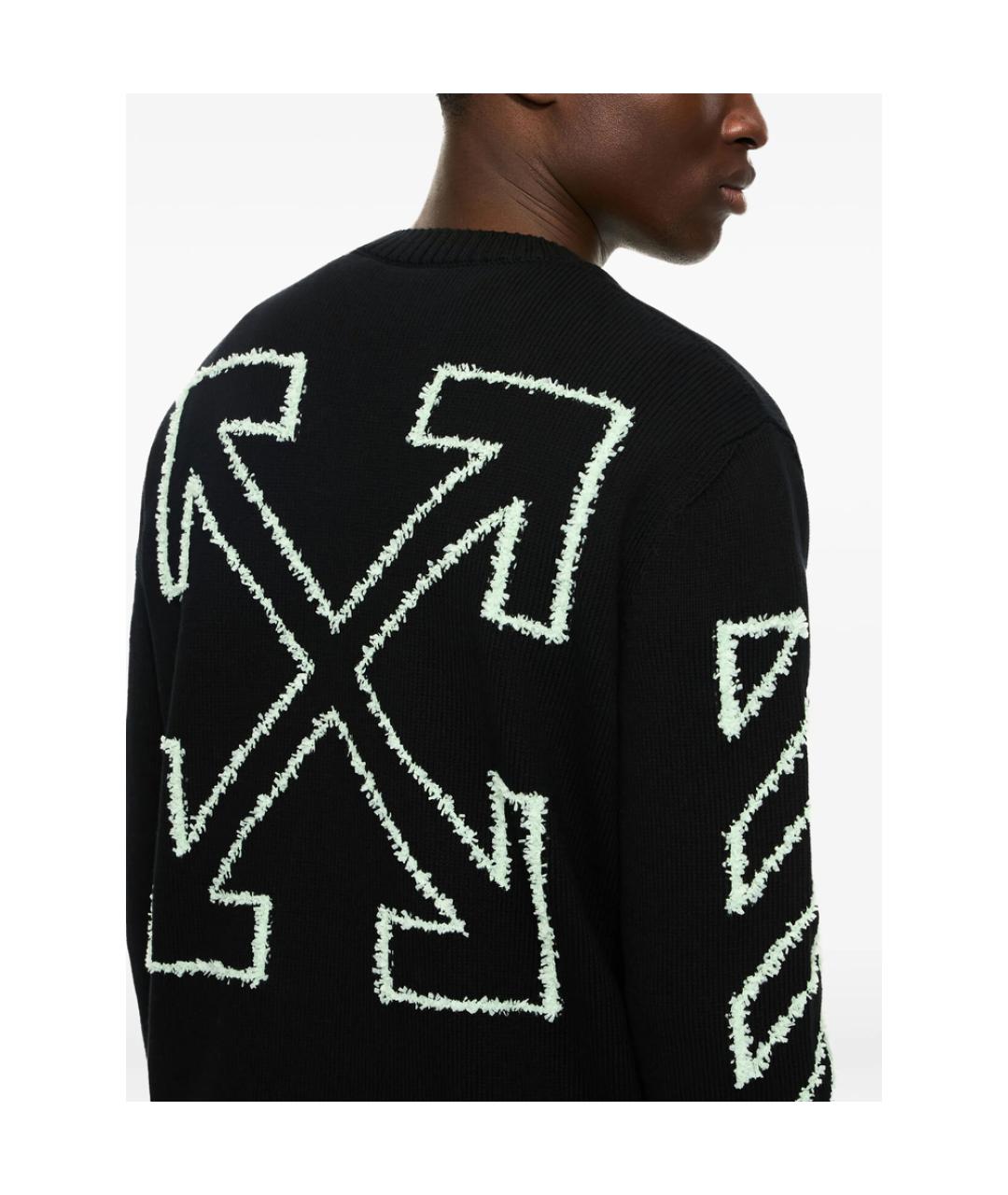 OFF-WHITE Черный хлопковый джемпер / свитер, фото 3