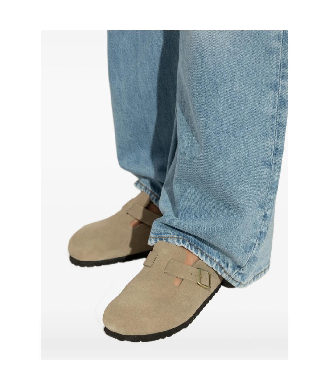 BIRKENSTOCK Бежевые замшевые мюли, фото 6