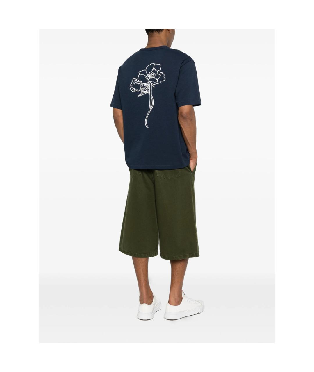 KENZO Темно-синяя хлопковая футболка, фото 3