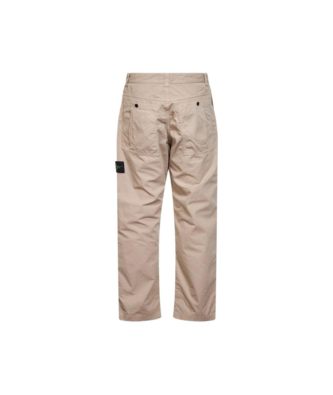 STONE ISLAND Бежевые хлопковые повседневные брюки, фото 2
