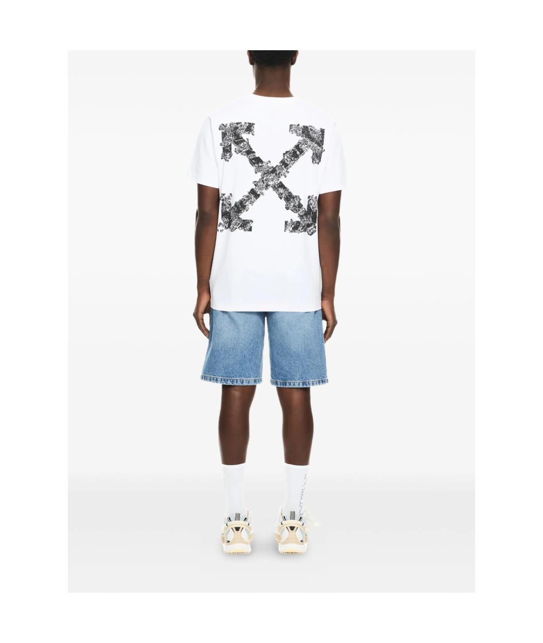 OFF-WHITE Белая хлопковая футболка, фото 4