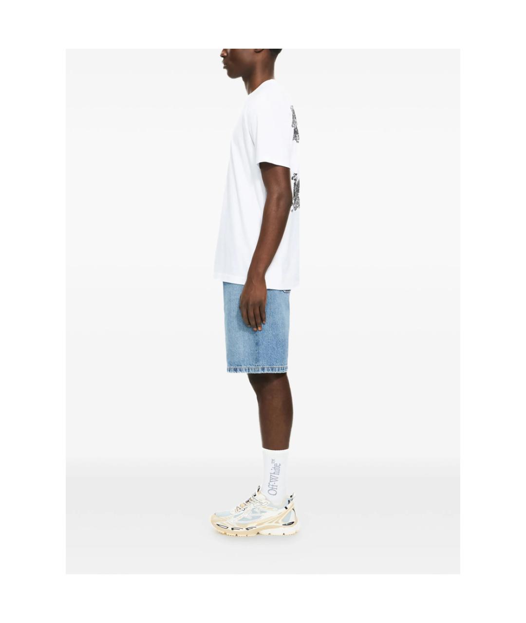 OFF-WHITE Белая хлопковая футболка, фото 3
