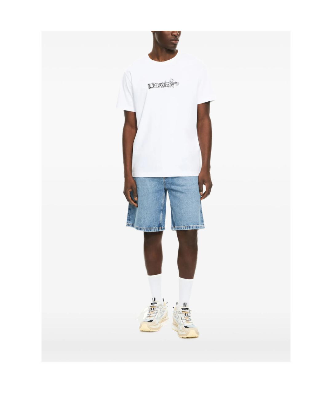 OFF-WHITE Белая хлопковая футболка, фото 1