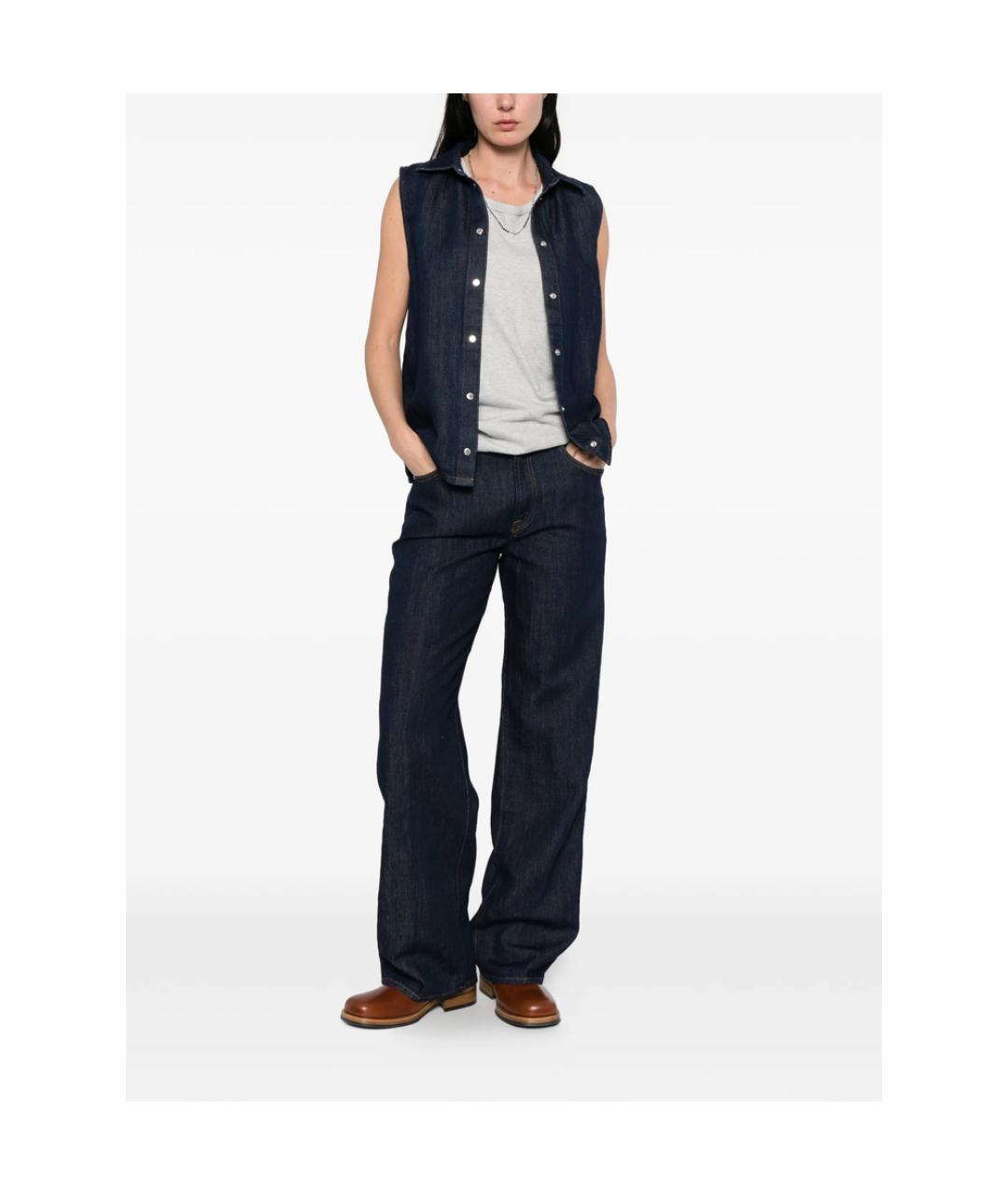 7 FOR ALL MANKIND Синяя хлопковая рубашка, фото 4