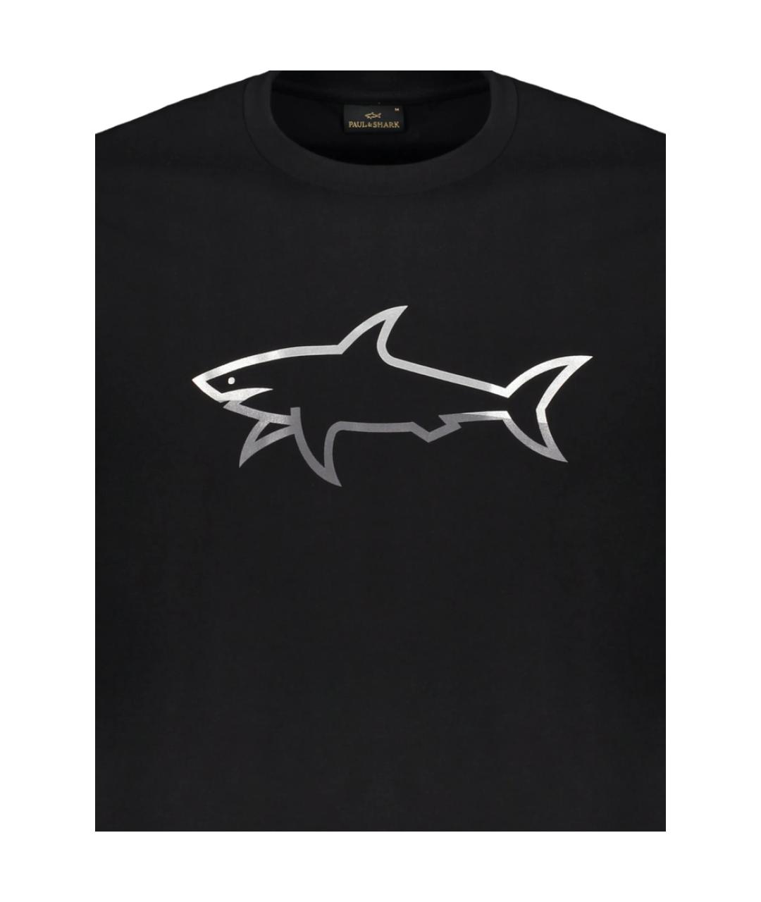 PAUL & SHARK Черная хлопковая футболка, фото 3