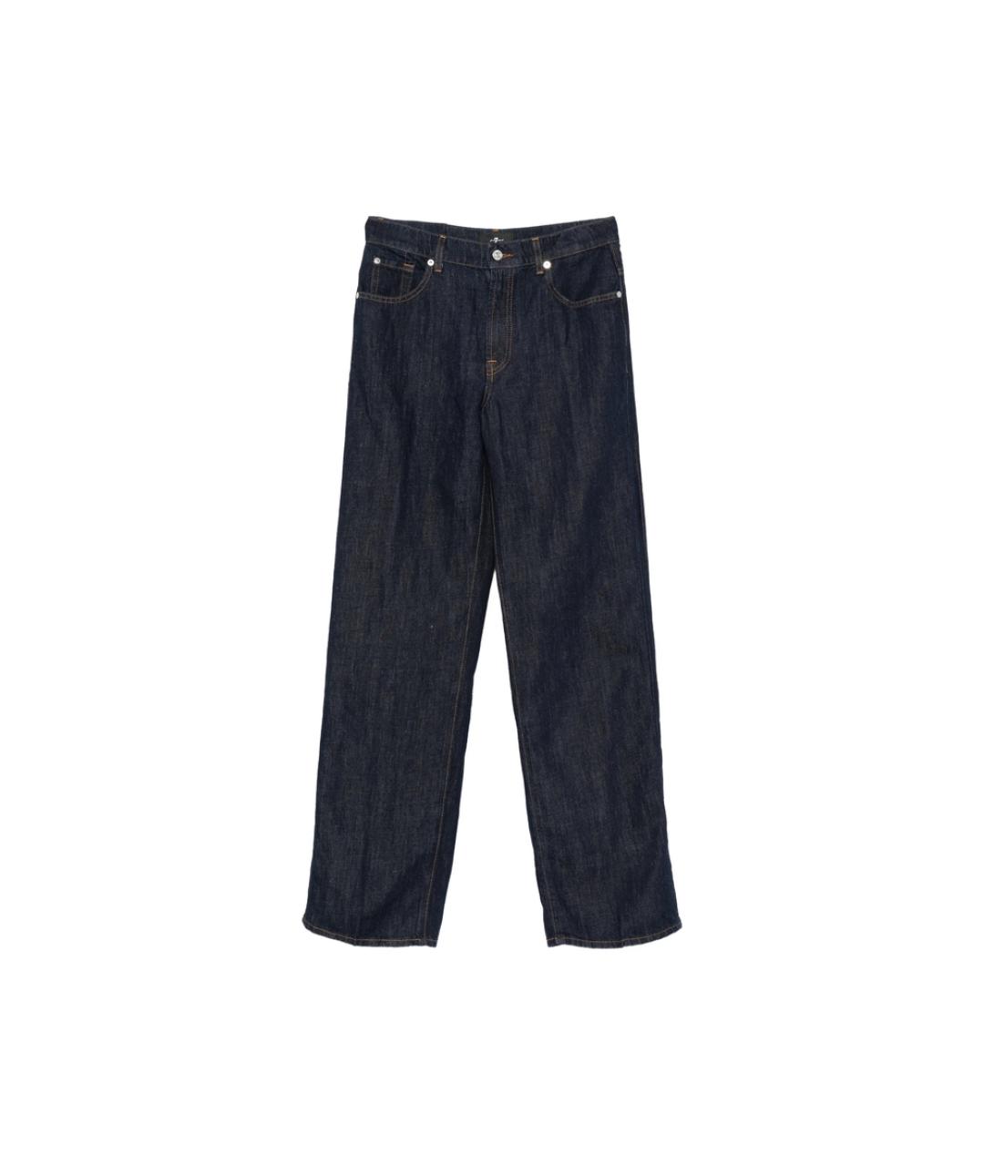 7 FOR ALL MANKIND Синие хлопковые прямые джинсы, фото 1