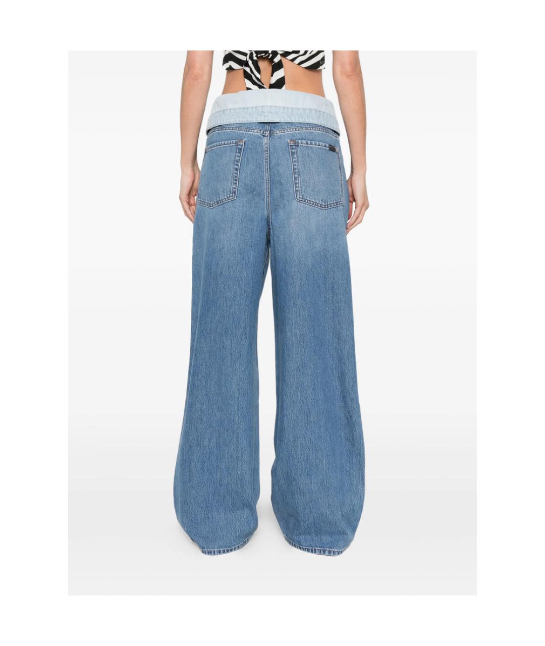 7 FOR ALL MANKIND Синие хлопковые джинсы клеш, фото 2