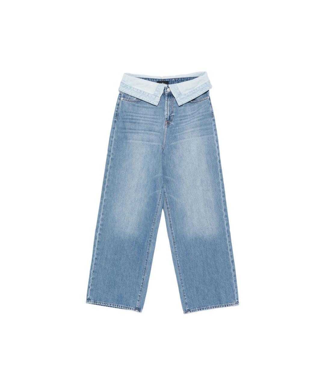 7 FOR ALL MANKIND Синие хлопковые джинсы клеш, фото 1