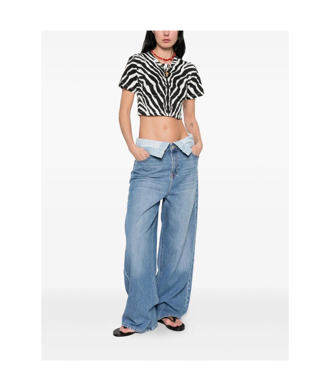 7 FOR ALL MANKIND Синие хлопковые джинсы клеш, фото 3