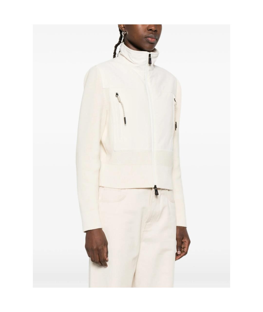 MONCLER GRENOBLE Белая полиэстеровая куртка, фото 4