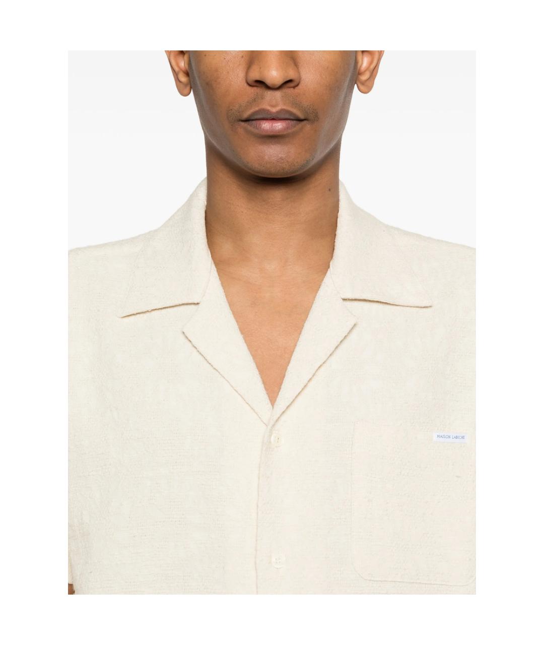MAISON LABICHE Бежевая хлопковая кэжуал рубашка, фото 4