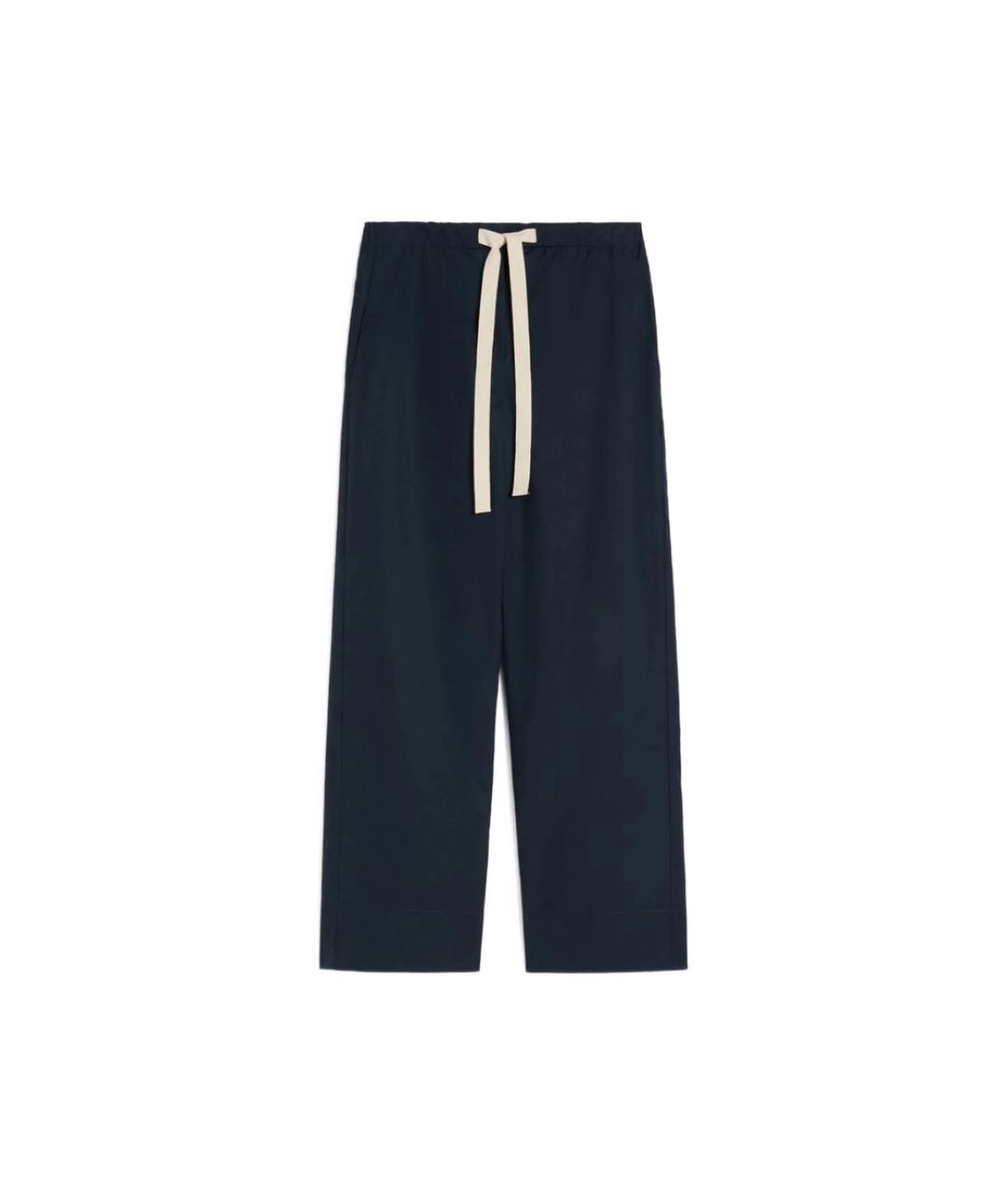 'S MAX MARA Синие хлопковые прямые брюки, фото 1