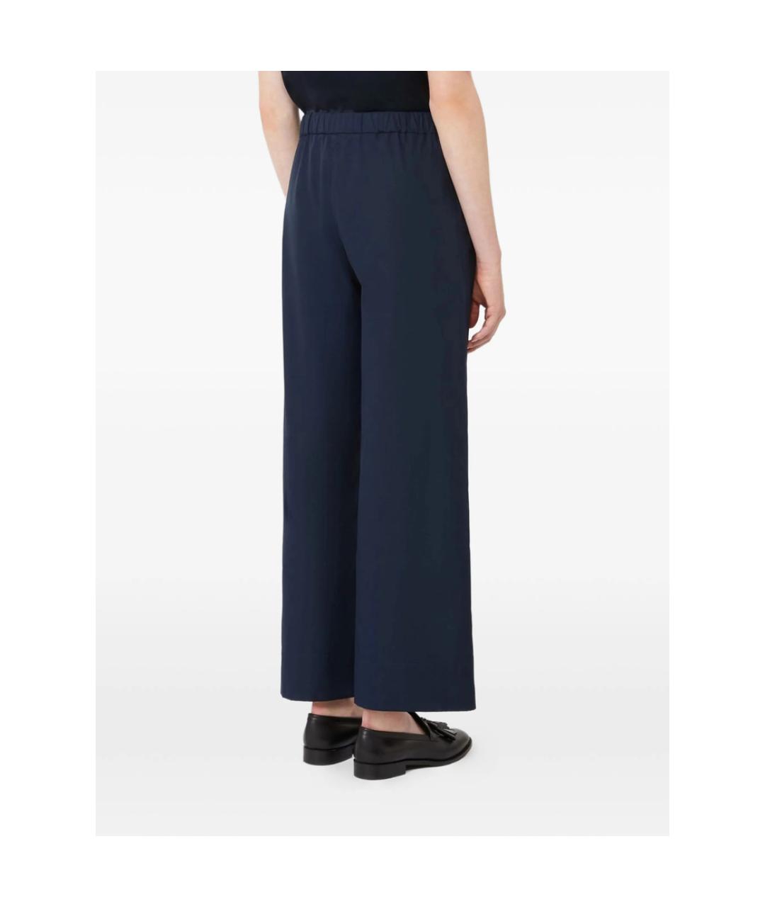 'S MAX MARA Синие хлопковые прямые брюки, фото 4