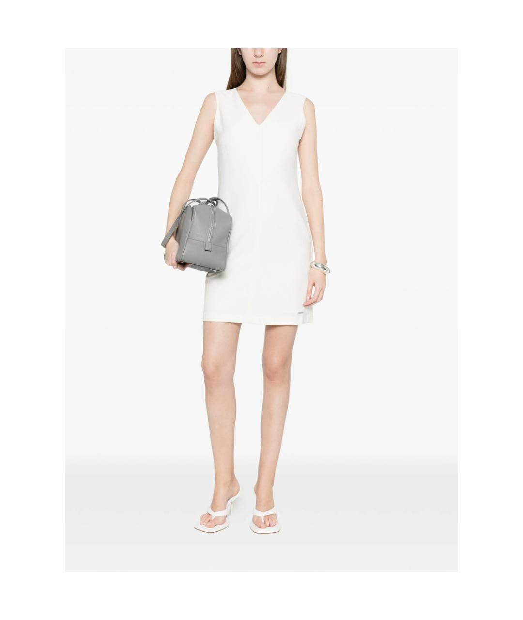 CALVIN KLEIN Белое полиэстеровое повседневное платье, фото 2