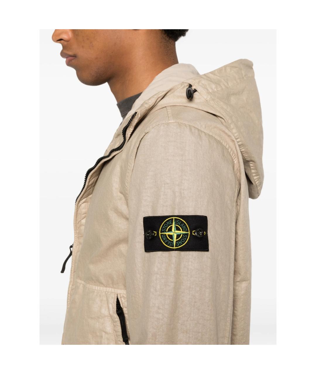 STONE ISLAND Бежевая полиамидовая куртка, фото 2