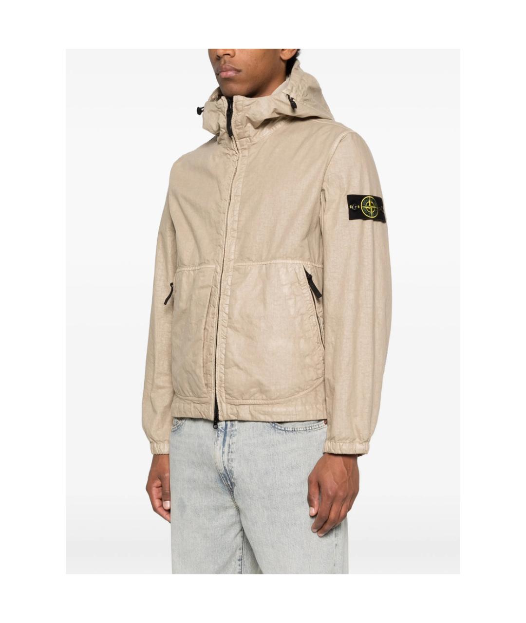 STONE ISLAND Бежевая полиамидовая куртка, фото 4