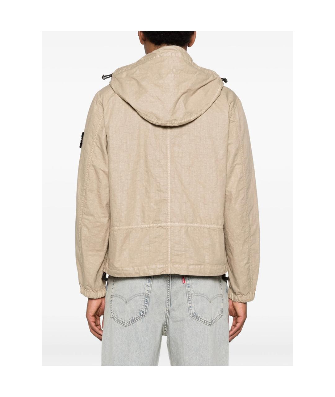 STONE ISLAND Бежевая полиамидовая куртка, фото 3