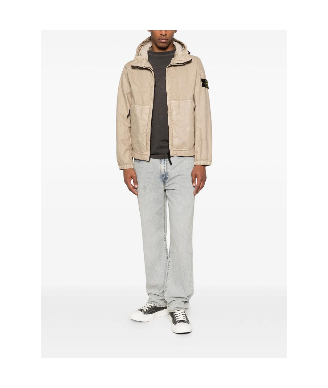 STONE ISLAND Бежевая полиамидовая куртка, фото 5