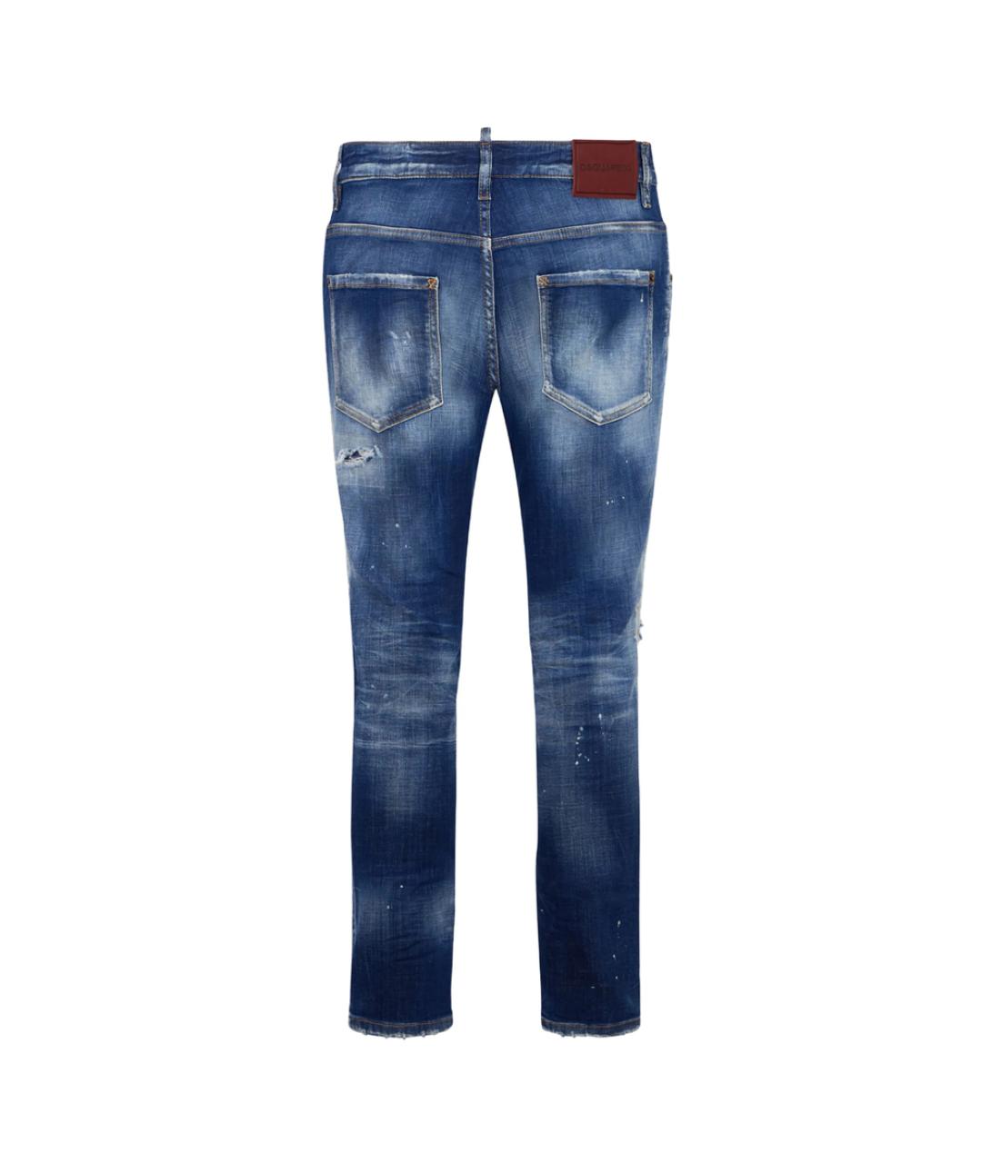 DSQUARED2 Синие хлопко-эластановые прямые джинсы, фото 2