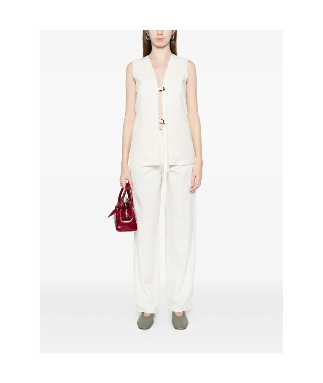 7 FOR ALL MANKIND Белые хлопковые прямые джинсы, фото 2