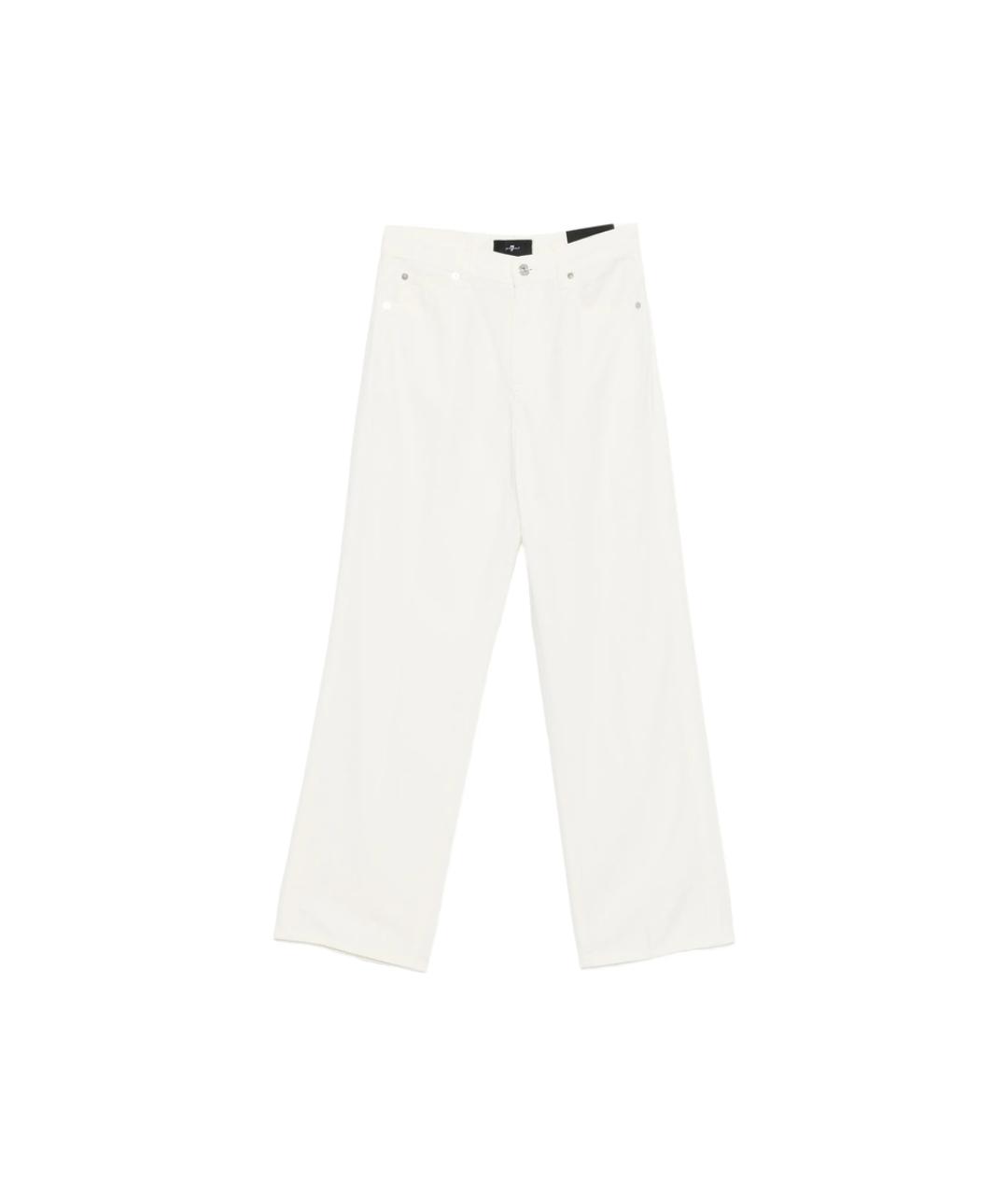 7 FOR ALL MANKIND Белые хлопковые прямые джинсы, фото 1
