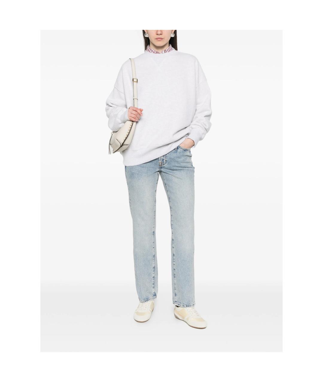 7 FOR ALL MANKIND Синие хлопковые прямые джинсы, фото 4