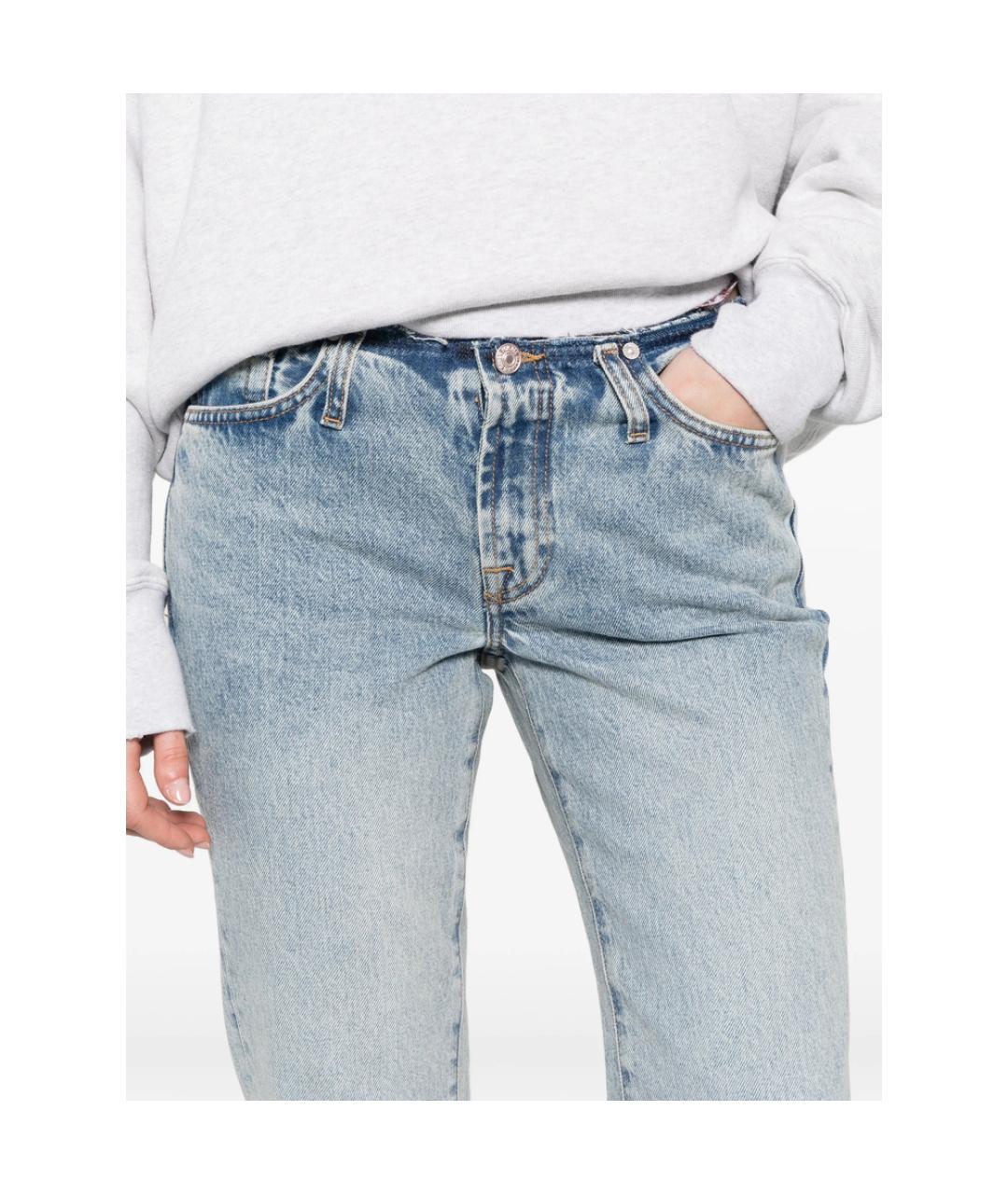 7 FOR ALL MANKIND Синие хлопковые прямые джинсы, фото 2