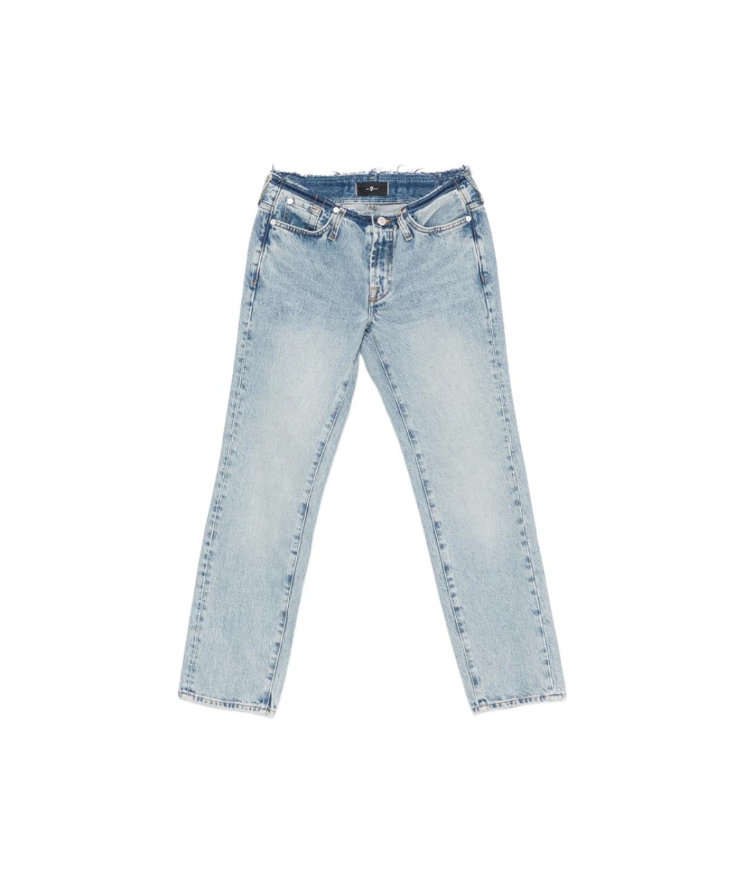 7 FOR ALL MANKIND Синие хлопковые прямые джинсы, фото 1