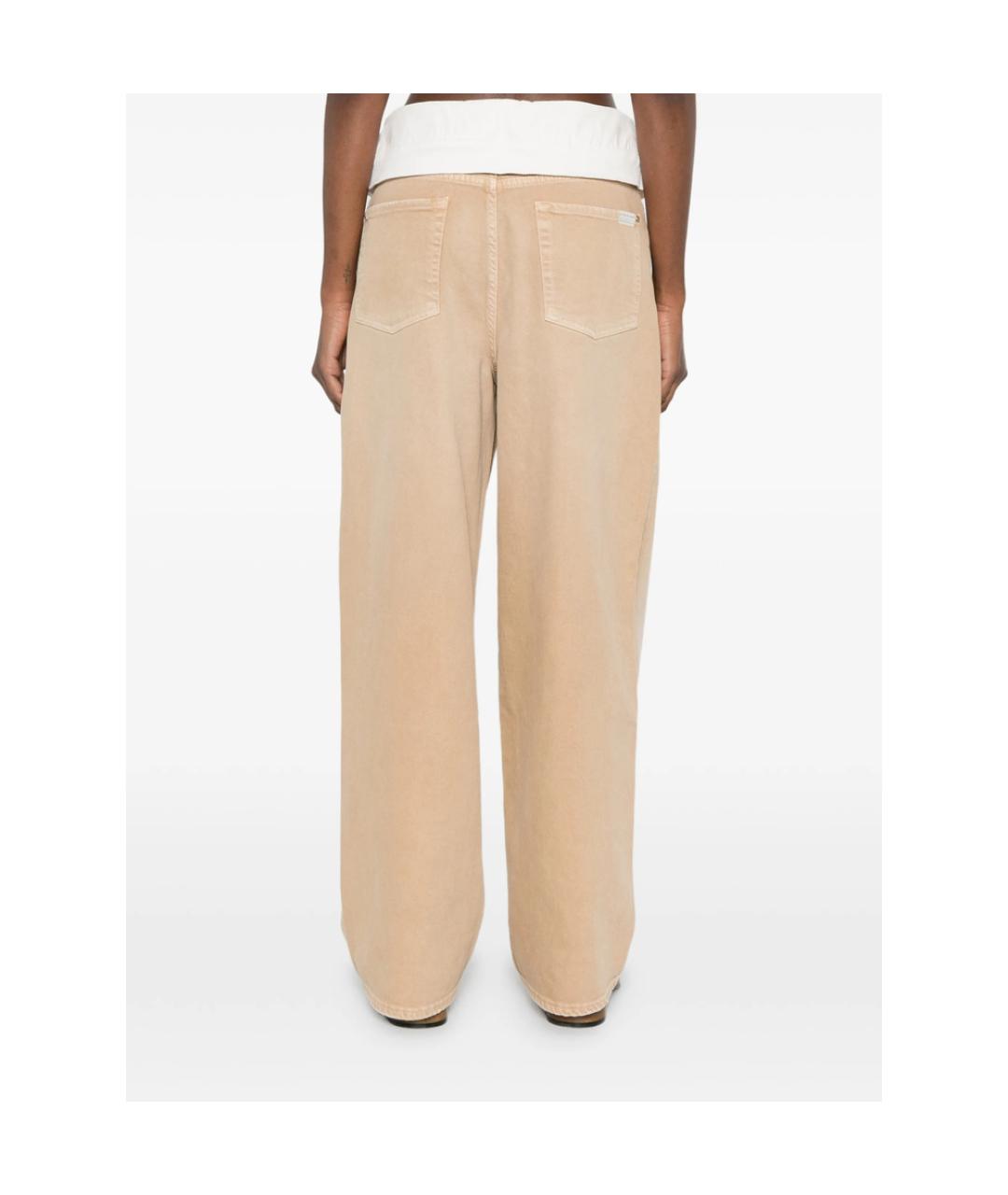 7 FOR ALL MANKIND Бежевые хлопковые прямые джинсы, фото 5