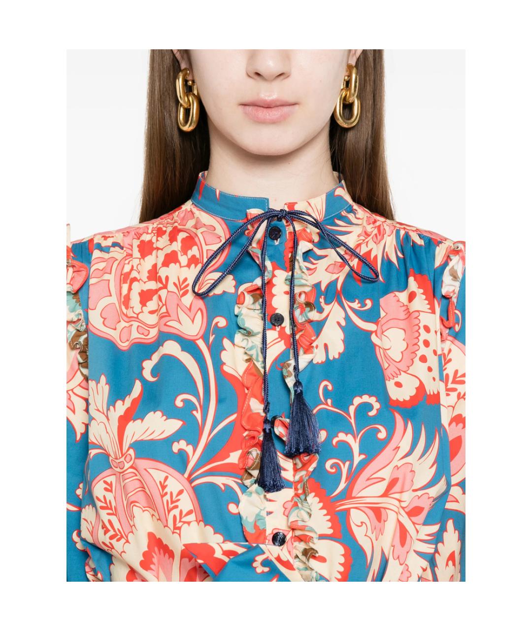 ETRO Синее хлопковое повседневное платье, фото 3