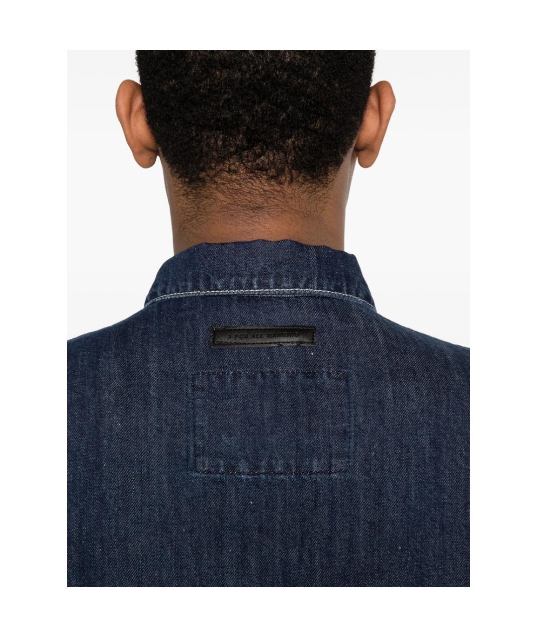 7 FOR ALL MANKIND Синяя хлопковая куртка, фото 3